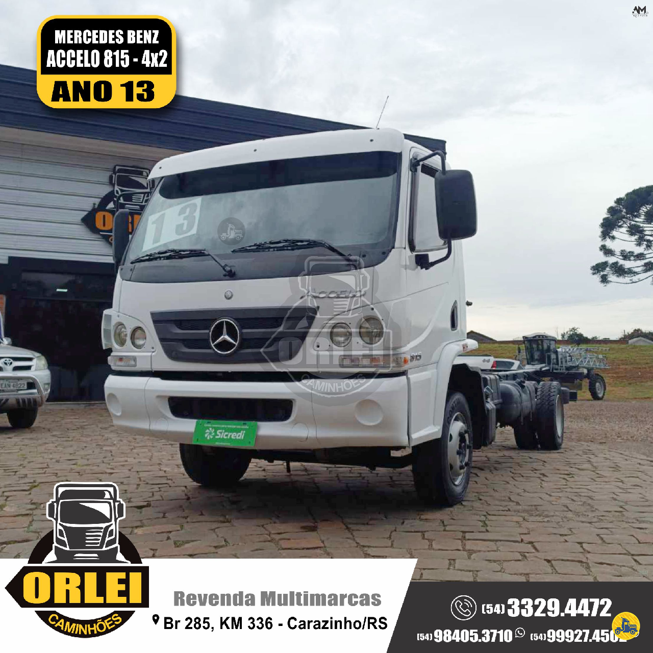 CAMINHAO MERCEDES-BENZ MB 815 Chassis 3/4 4x2 Orlei Caminhões CARAZINHO RIO GRANDE DO SUL RS